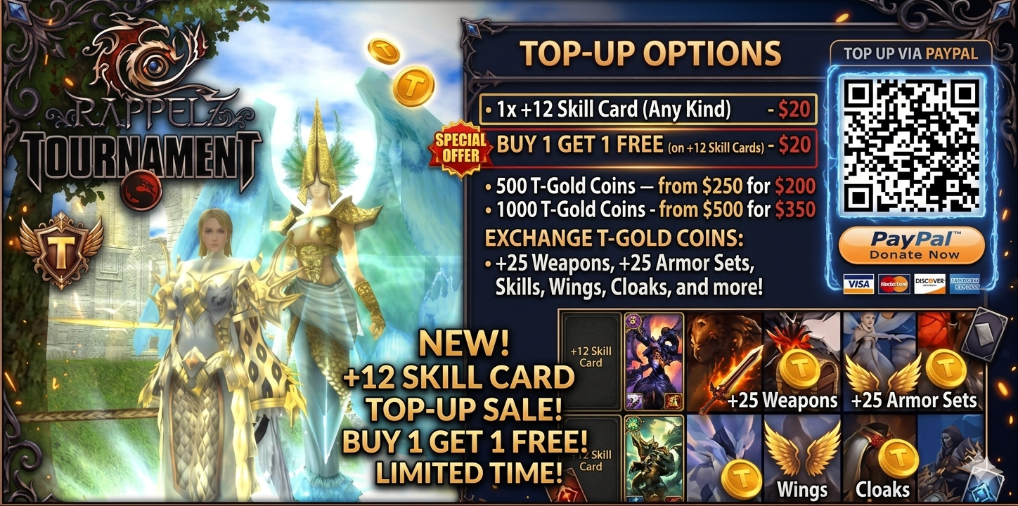 Rappelz Tournament skill cards sale.png